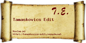 Tamaskovics Edit névjegykártya